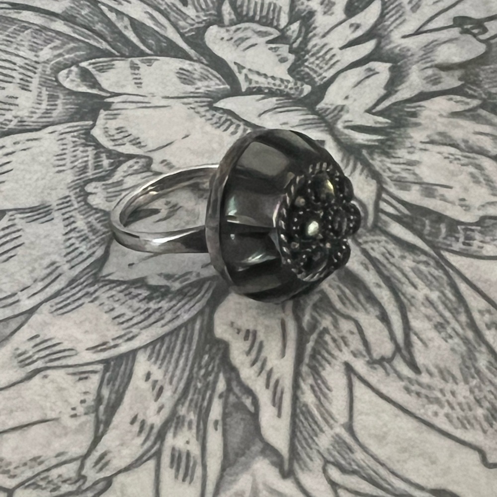 Vintage Native American Zuni “Lee & Mary” sterling silver ring